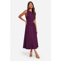 Robe Skater Midaxi En Bengaline À Dos Ouvert - Plume - 46, Plume