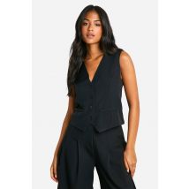 Gilet Long Ajusté - Noir - 38, Noir
