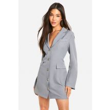 Robe Blazer Oversize Boutonnée - Gris - 46, Gris
