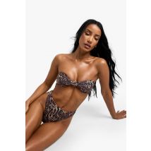 boohoo Femmes Essentiels Maillots de Bain String Imprime Leopard | Marron | Taille: 34
