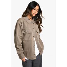 Chemise En Denim Oversize - Vert Olive - 40, Vert Olive