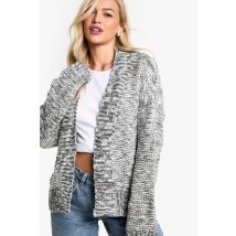 Chunky Knit Slouchy Cardigan - Gris Anthracite - S, Gris Anthracite