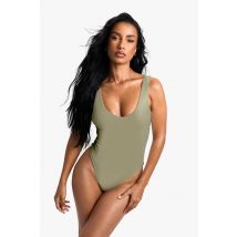 Essentiels De Maillots De Bain : Maillot De Bain Scoop - Vert Kaki - 40, Vert Kaki