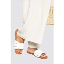 boohoo Femmes Sandales Mule Basique Tissees a Largeur Ample | Blanc | Taille: 37