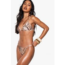 Culotte Tanga Tie-Dye Premium À Fixation Chaude De Bain - Marron - 38, Marron