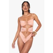 Maillot De Bain À Découpes Scintillantes - Orange - 40, Orange