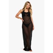 Beachwear Essentials Robe Maxi À Col Drapé - Noir - S, Noir