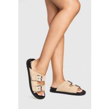 boohoo Femmes Sandales Occidentales Brodees | Taupe | Taille: 36