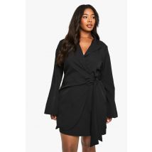 Robe Blazer Cintrée À Nouer À La Taille - Noir - 44, Noir