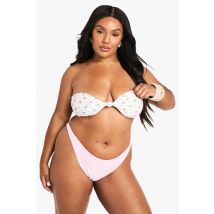 "Plus" Swimwear Essentials Culotte Bikini String - Rose - 48, Rose