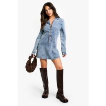 "Petite" Robe Courte À Lacets - Bleu Clair - 40, Bleu Clair