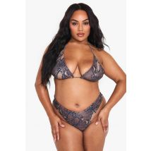 "Plus" Bas De Bikini À Imprimé Serpent Et Taille Haute En V - 46, Serpent