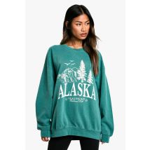 Alaska Slogan Sweatshirt Oversize - Vert Sapin - M, Vert Sapin