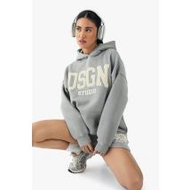 Dsgn Studio Collegiate Sweat À Capuche Oversize En Tissu Éponge Avec Appliqué - Gris - Xl, Gris