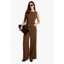Combinaison Avec Gilet Et Jambes Larges - Marron - 46, Marron