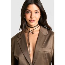 Multi Tie Bow Choker Necklace - Noir - One Size, Noir