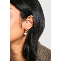 Boucles D'Oreilles Pendantes Perle Torsadées En Or - Jaune Or - One Size, Jaune Or