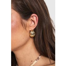 Boucles D'Oreilles À Bulles Côtelées - Jaune Or - One Size, Jaune Or