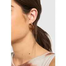 Boucles D'Oreilles Créoles En Résine Goutte - Jaune Or - One Size, Jaune Or