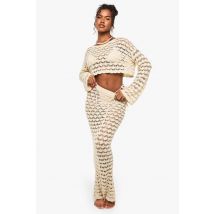 Jupe Maxi De Plage En Crochet - Gris Pierre - M, Gris Pierre