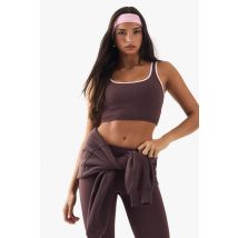 Dsgn Studio Sports Soutien-Gorge De Sport Rembourré Ultra-Doux Avec Garniture Contrastante - Marron Chocolat - S, Marron Chocolat