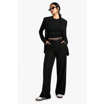 boohoo Femmes Pantalon Ajuste a Jambe Droite | Noir | Taille: 38