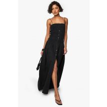 boohoo Femmes Robe Maxi Bandeau Froncee Longue | Noir | Taille: 36