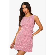 boohoo Femmes Petite Robe Chemise en Vichy Brodee avec Dos a Nouer | Rouge | Taille: 44
