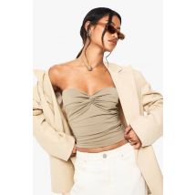 boohoo Femmes Twist Front Bandeau Top | Kaki | Taille: 40