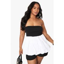 boohoo Femmes Top Bandeau Puffball en Melange de Tissus Taille Plus | Blanc | Taille: 44