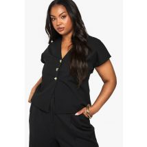 boohoo Femmes Plus Gilet Structure a Boutons Dores | Noir | Taille: 50