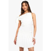 boohoo Femmes Haut a Une Épaule en Tissage Torsade | Blanc | Taille: 36