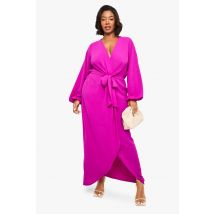 boohoo Femmes Robe Maxi a Motif Texture et Details Noues | Fuchsia | Taille: 56
