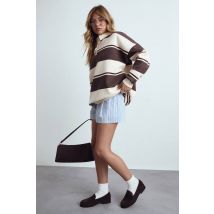 boohoo Femmes Short Ajuste a Rayures | Bleu | Taille: 38