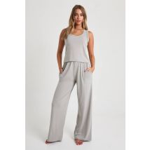 boohoo Femmes Ensemble Pyjama Debardeur Modal et Pantalon Large | Gris | Taille: 38