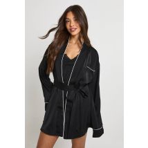 boohoo Femmes Peignoir Court en Satin Brode 'demoiselle d'honneur' de Mariee | Taille: 34