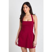 boohoo Femmes Square Halter Neck Mini Dress | Cerise | Taille: 36
