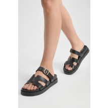 boohoo Femmes Mules a Plateforme a Decoupes | Noir | Taille: 36