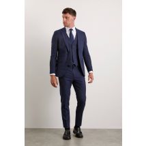 Mens Navy Marl Skinny Fit Suit Jacket