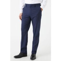 Mens Navy Marl Tailored Fit Suit Trousers