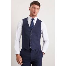 Mens Navy Marl Slim Fit Waistcoat