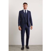 Mens Navy Marl Slim Fit Suit Jacket