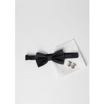 Mens Black Bow Tie, Silk Pocket Square And Cufflink Set
