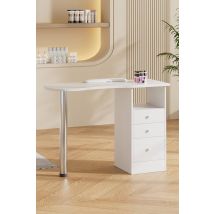 Living and Home 3 Drawers Manicure Table for Beauty Salon and Home in White