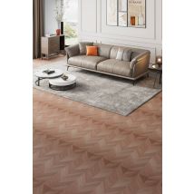 Living and Home 36Pcs Self-Adhesive PVC Chevron Flooring Planks in Light Brown