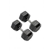 York 27.5kg Commercial Rubber Hex Dumbbells in Black