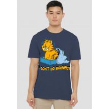 Garfield I Dont Do Mornings T-Shirt, Navy | Size: X-Large
