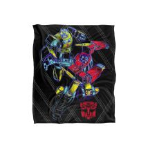 Transformers Sketchy Optimus and Bumblebee Silky Touch Super Soft Throw Blanket 152 X 127 cm in White