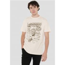Stranger Things Hawkins Lab Mono T-Shirt, Natural in Beige | Size: Small