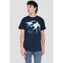 The Witcher - Logo Silhouette T-Shirt, Navy | Size: large